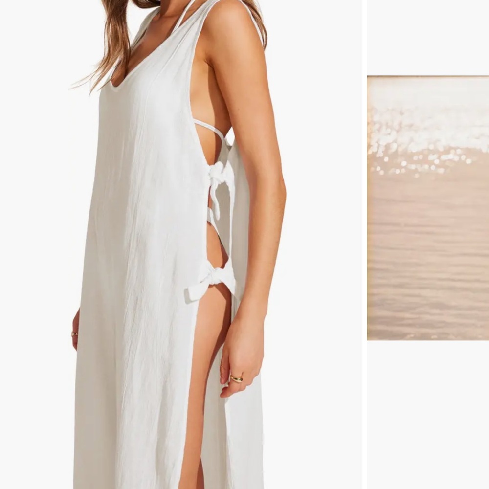 Vitamin A White Maxi Dress with Side Ties